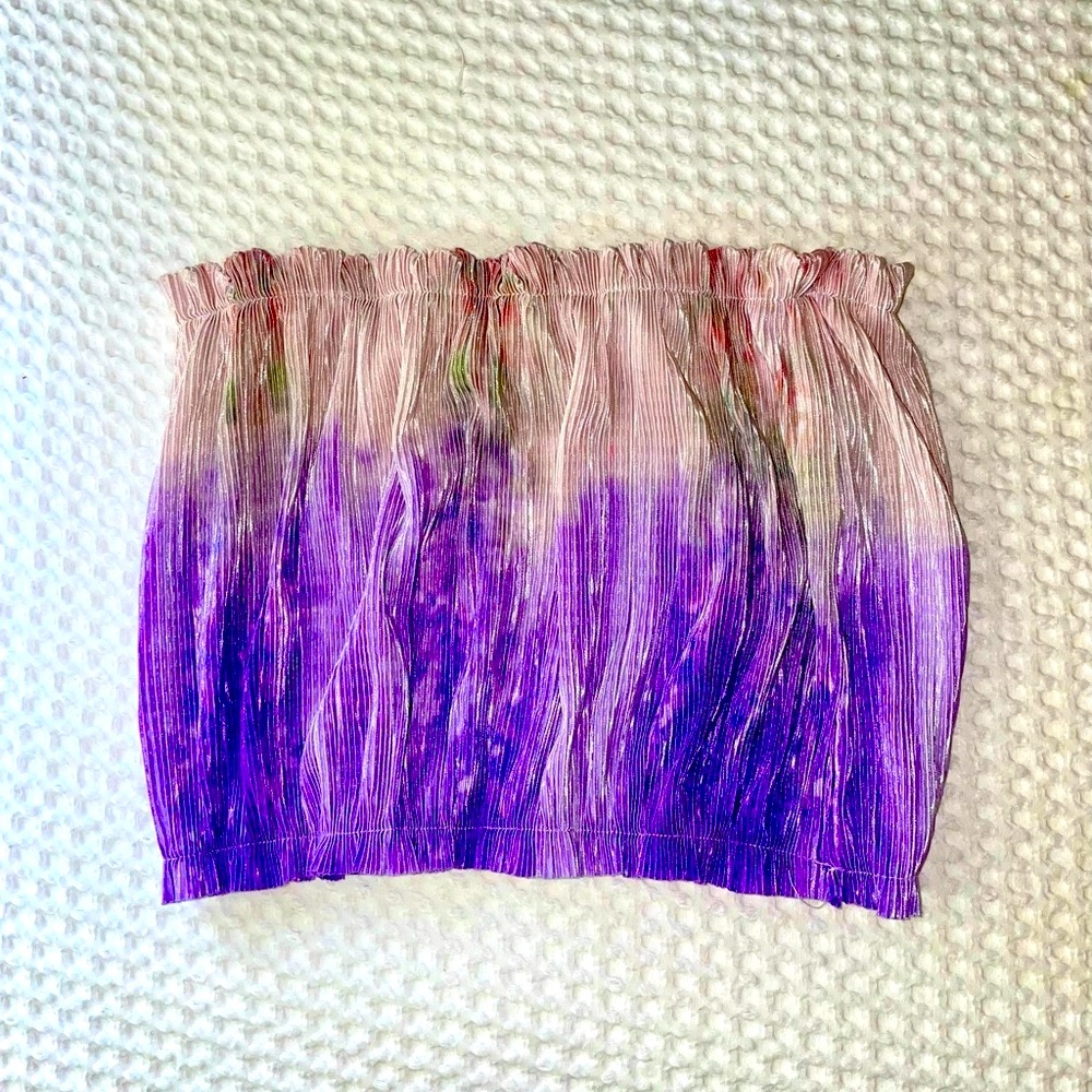 Unique purple tie-dye bandeau top 💜